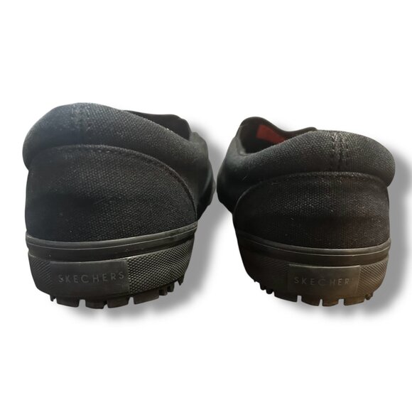 Skechers Slip Resistant Work Shoes Black Canvas Slip on - Picture 5 of 6